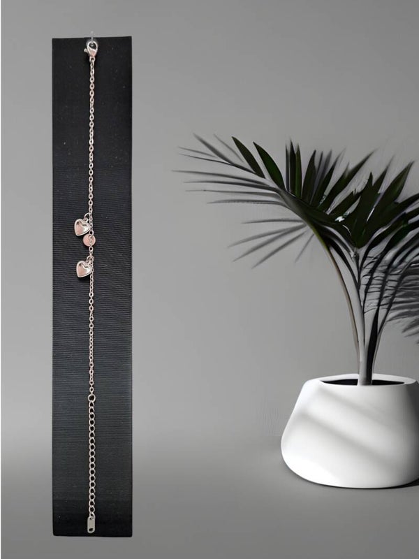 BRACELET DOUBLE COEUR  ARGENT
