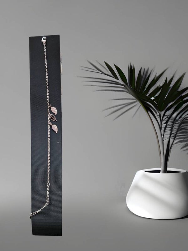 BRACELET DOUBLE FEUILLE  ARGENT