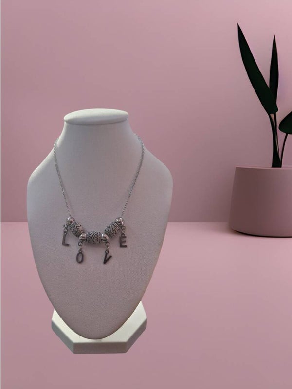 COLLIER LETRE LOVE PERLE ARGENT