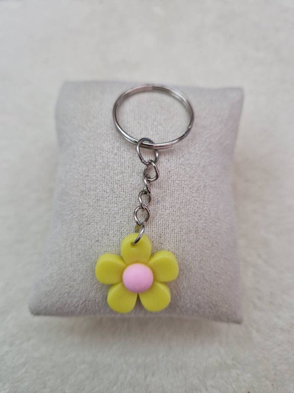 PORTE-CLE FLEUR JAUNE
