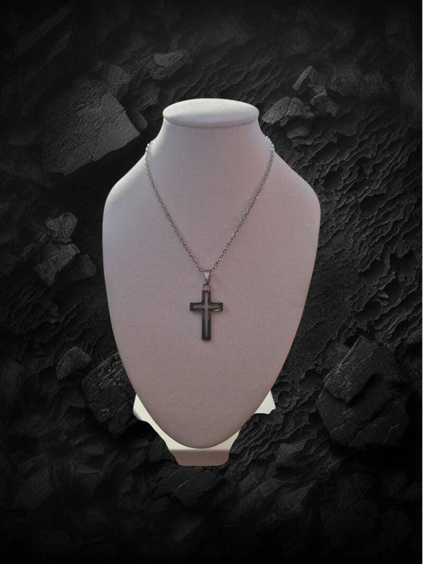 COLLIER DOUBLE CROIX EN ARGENT