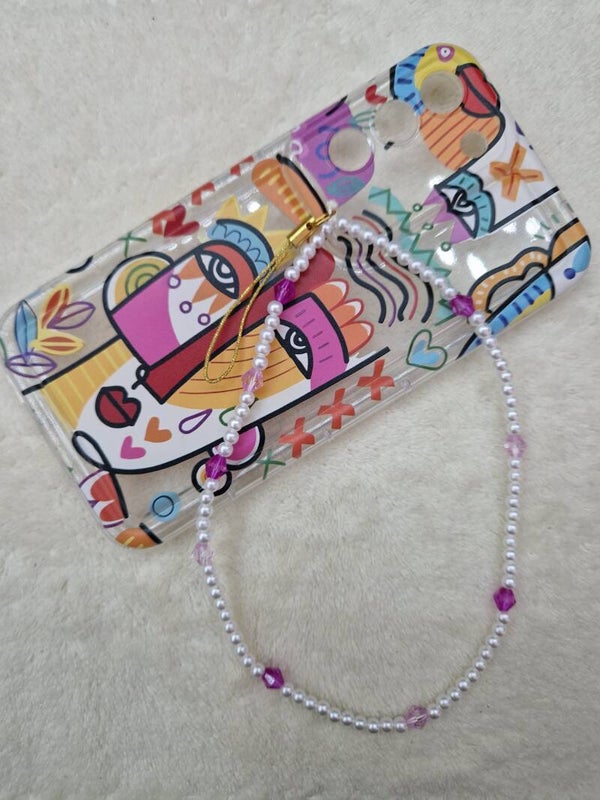BRACELET TELEPHONE PERLE VIOLET