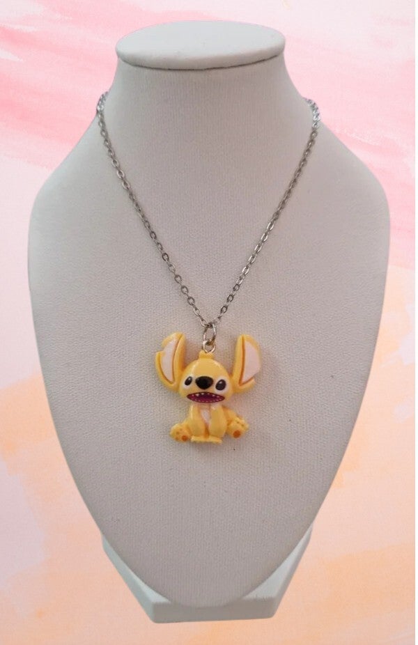 COLLIER STICH ACRYLIQUE JAUNE