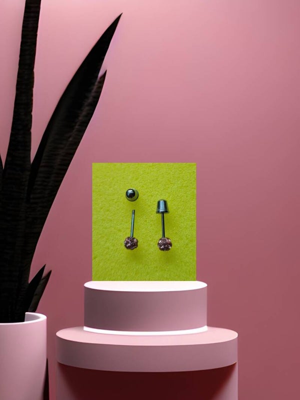 B.OREILLES ROSE EN ARGENT