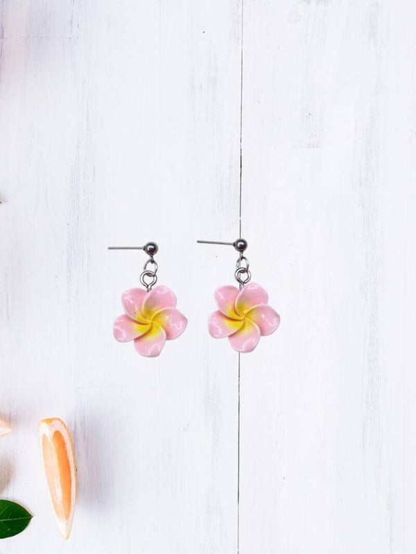 BOUCLE-OREILLES FLEUR ROSE