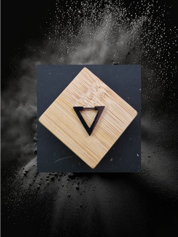 B.OREILLE TRIANGLE NOIR ARGENT