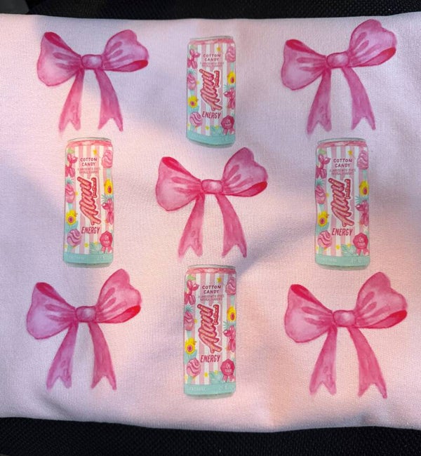 !!ONE 1 LEFT - SIZE MED!! COQUETTE BOWS & ENERGY DRINK SWEATSHIRT