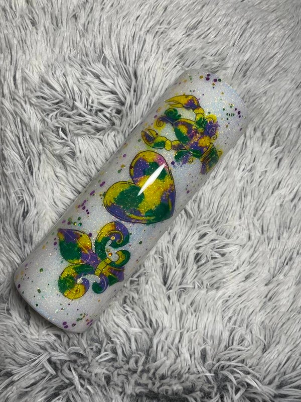 Personalized Mardi Gras Tumbler