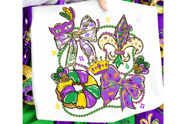 MARDI GRAS COLLAGE TEE