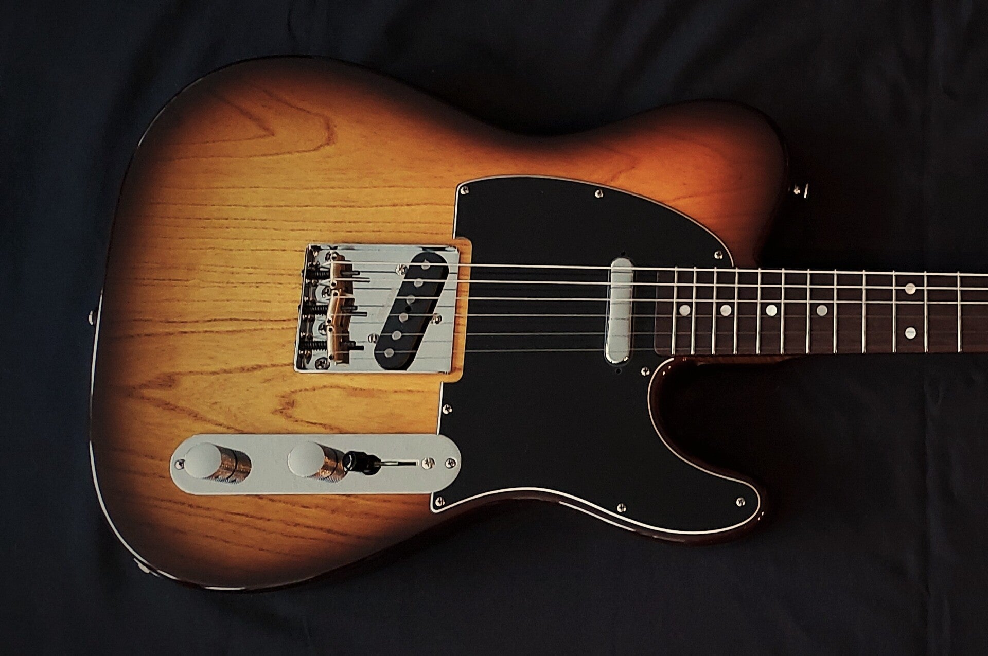 Northwood Guitars T style electric guitar with Tobacco burst Swamp Ash body and highly flamed Torrefied maple neck