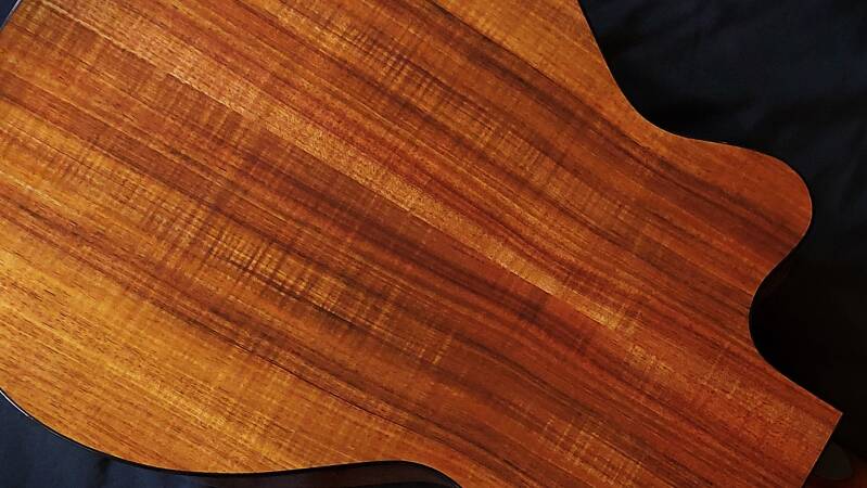 Northwood guitars Tasmanian Blackwood cutaway guitar back.