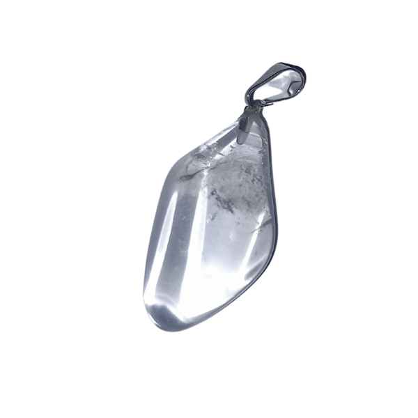 Edelsteenhanger Bergkristal met geboord oogje