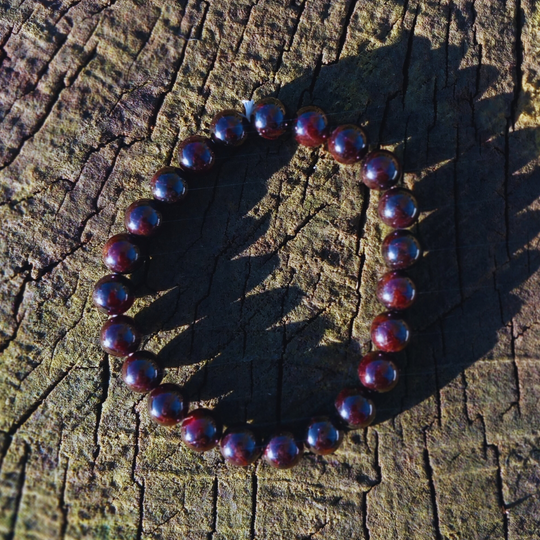Armband Granaat 8mm (Kogelarmband)