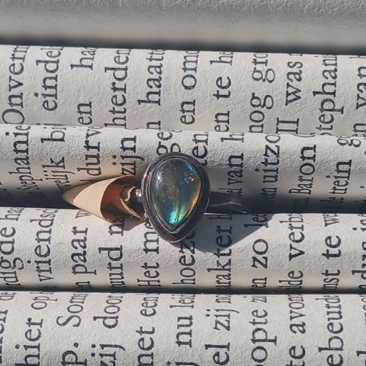 Ring M60 Labradoriet 925 Sterling Zilver