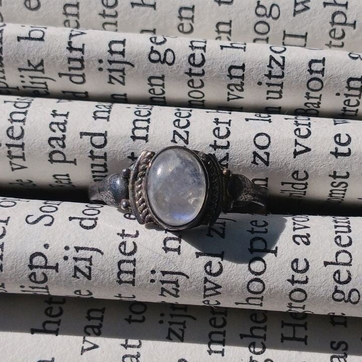 Ring M58 Regenboog Maansteen 925 Sterling Zilver