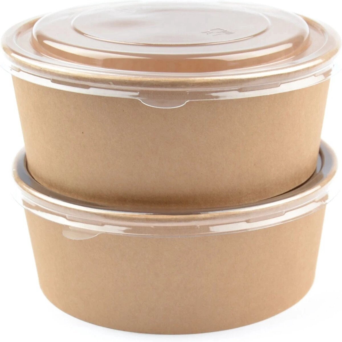 50x Salade / Poke Bowls 1100 ml– Kraft – Ø165 mm + deksel