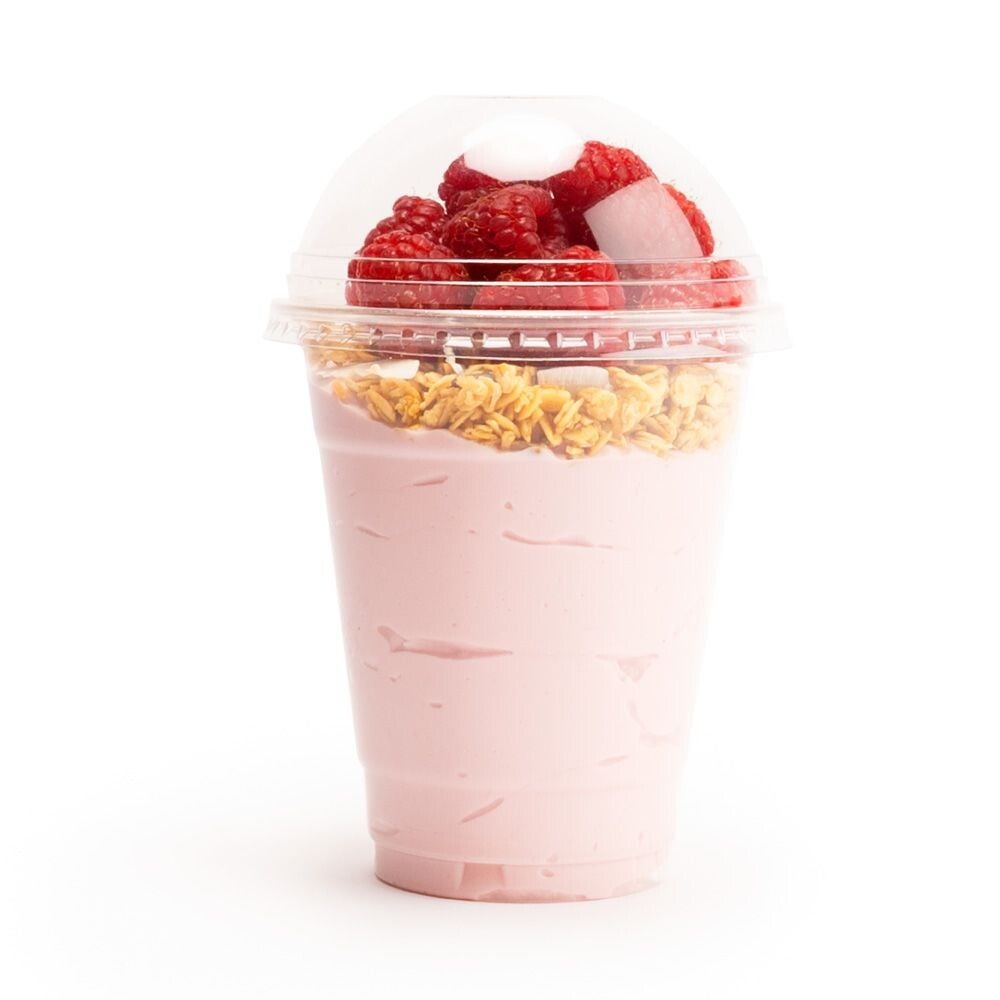 100X Stevige Smoothie beker 300ml - inclusief Bol deksel - Transparante
