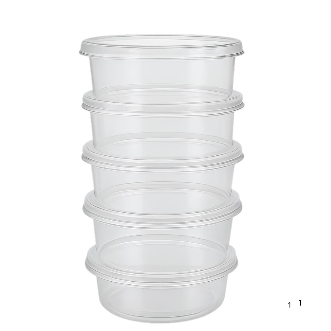 50x plastic potjes inclusief deksels 350ml magnetronbakjes - vershoudbakjes Geschikt voor Take Away.
