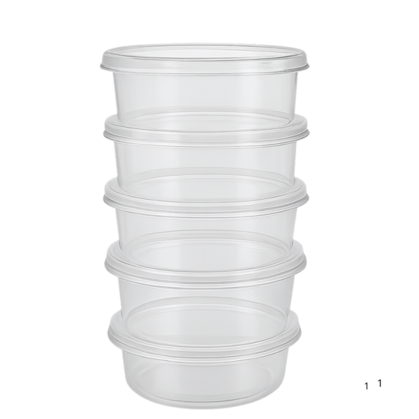 50x plastic potjes inclusief deksels 350ml magnetronbakjes - vershoudbakjes Geschikt voor Take Away.