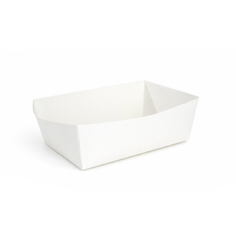 100x Kartonnen frietbakjes 425ml 13,5cm x 7cm x 4cm - wit 90