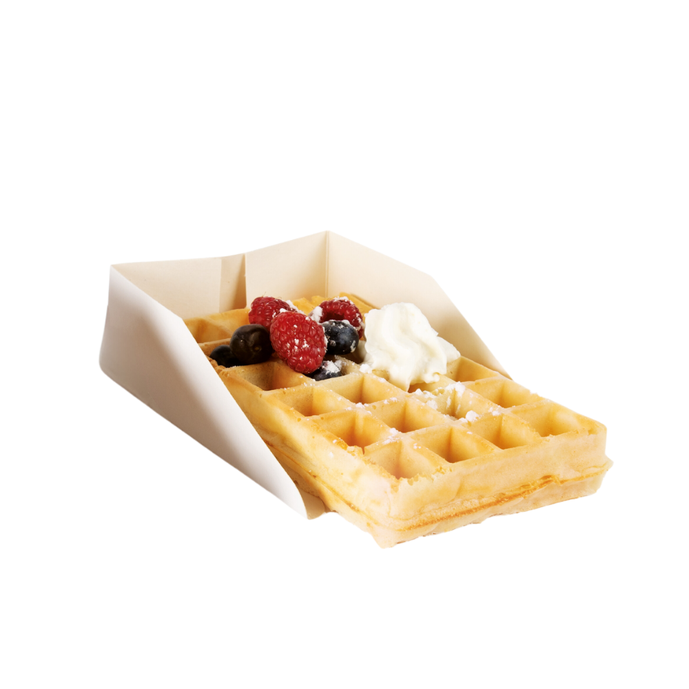 100x Bruin Kartonnen Wafelbakje – Maat L