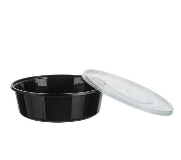 100x plastic potjes inclusief deksels (300cc) magnetronbakjes