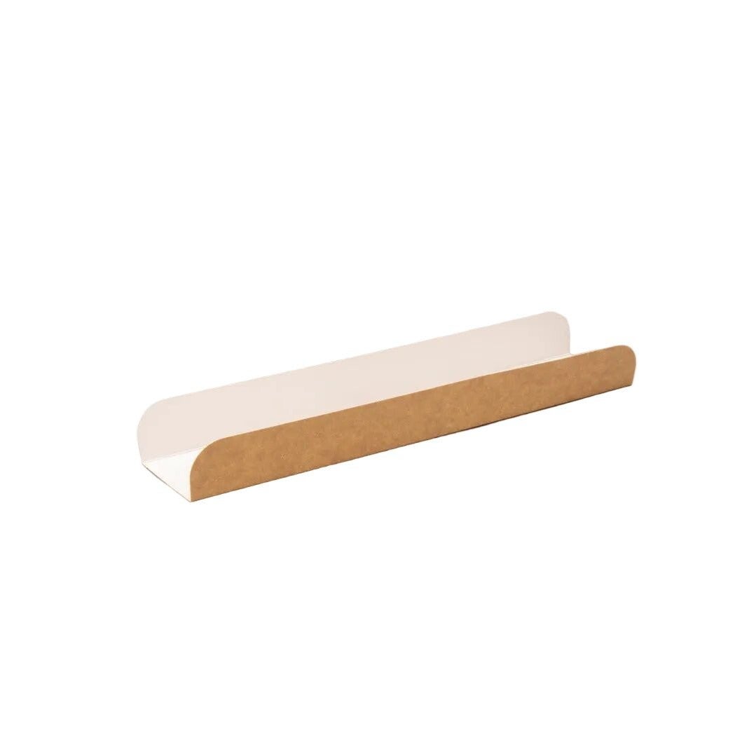 100x Papieren Stokbrood Dienblad sandwich broodjesverpakkingen Kraft 300mm x 61mm x32mm