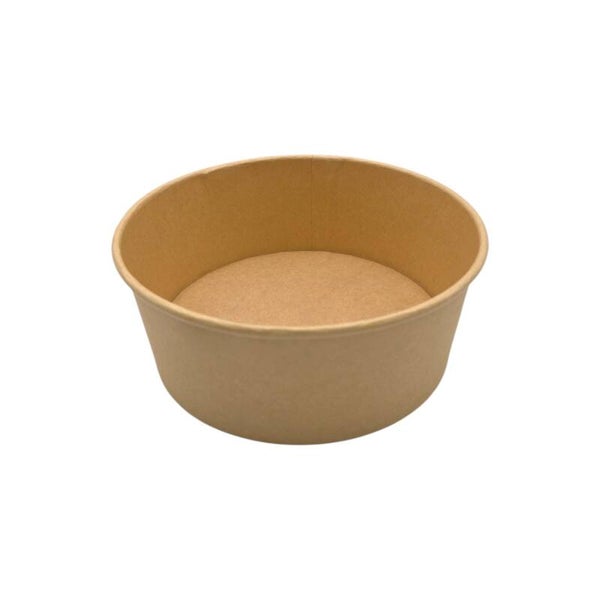 100x Salade / Poke Bowls 1100 ml– Kraft – Ø165 mm + deksel