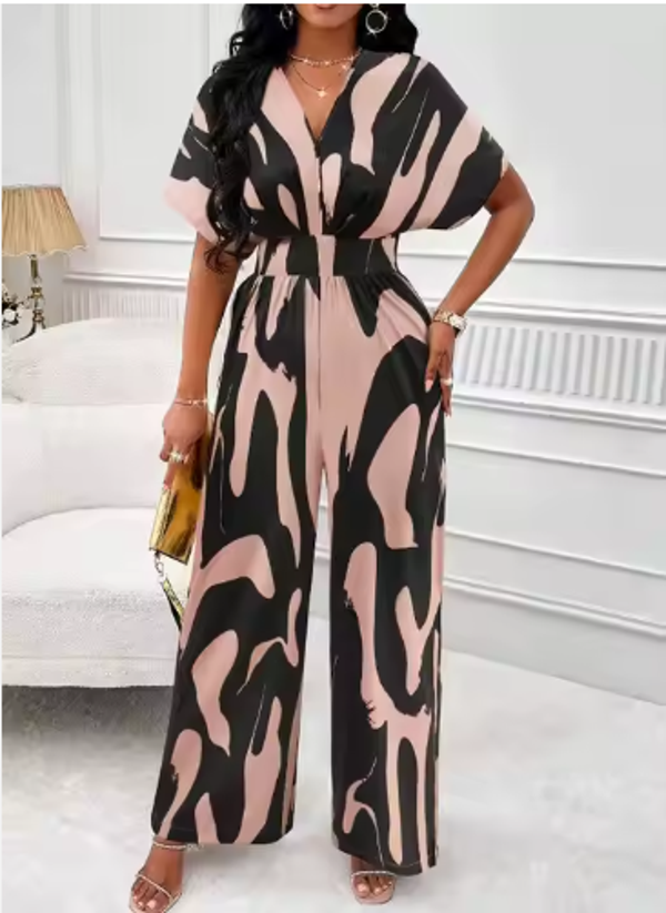 combinaisons pantalon à jambes larges salopette femmes imprimé été combinaison ample