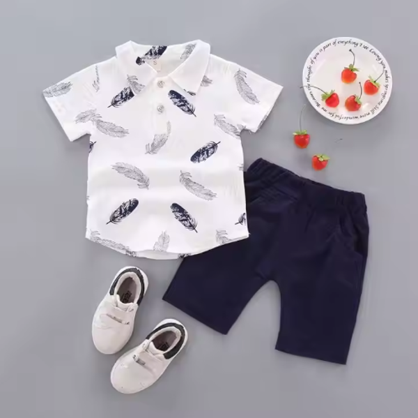 Vente en gros de vêtements pour enfants ensemble  pour enfants vêtements de bébé ensembles de vêtements d'été 2 pièces pour garçons