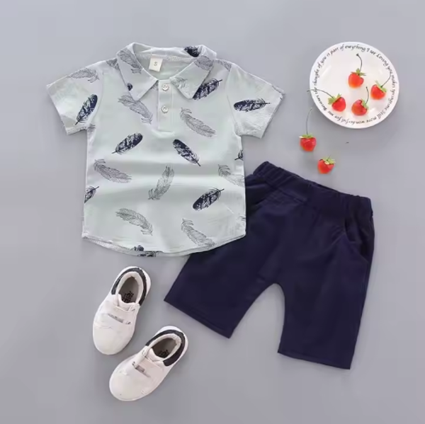 Vêtements pour enfants à manches courtes costume bébé été coton enfants enfants ensemble garçons vêtements ensembles