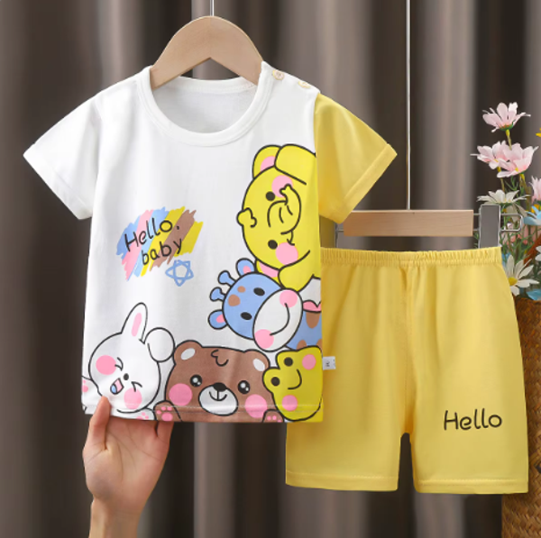 Vêtements pour enfants à manches courtes costume bébé été coton enfants enfants ensemble FILLE vêtements ensembles