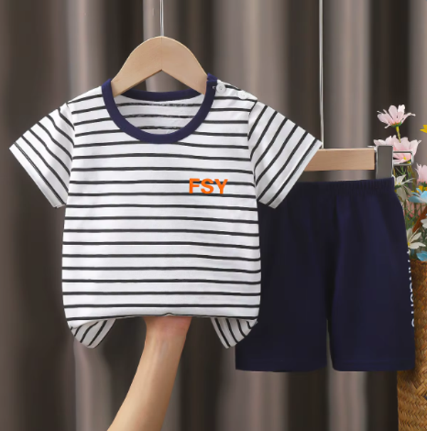 Vêtements pour enfants à manches courtes costume bébé été coton enfants enfants ensemble garçons vêtements ensembles