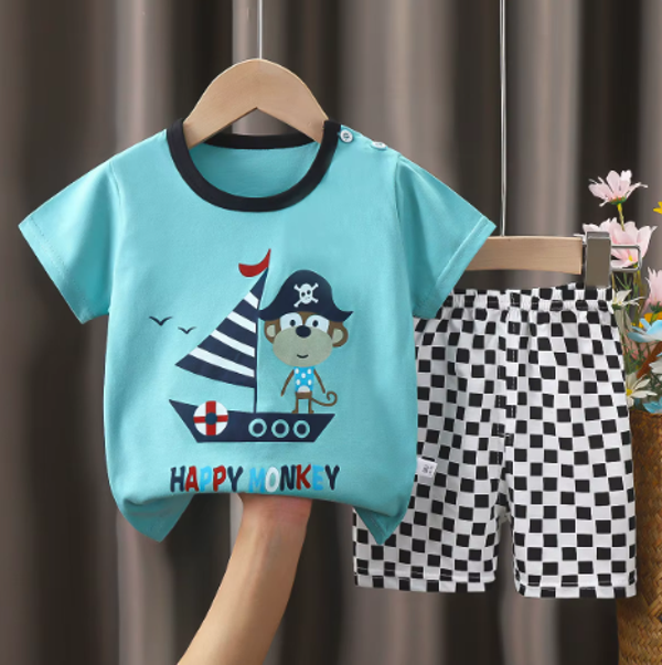 Vêtements pour enfants à manches courtes costume bébé été coton enfants enfants ensemble garçons vêtements ensembles