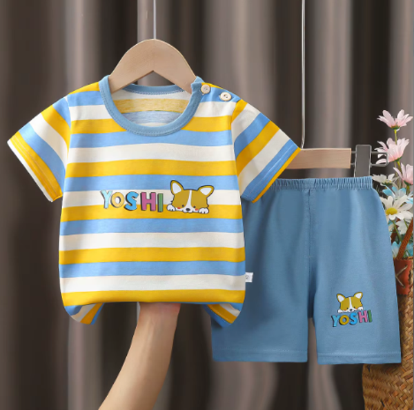 Vêtements pour enfants à manches courtes costume bébé été coton enfants enfants ensemble garçons vêtements ensembles