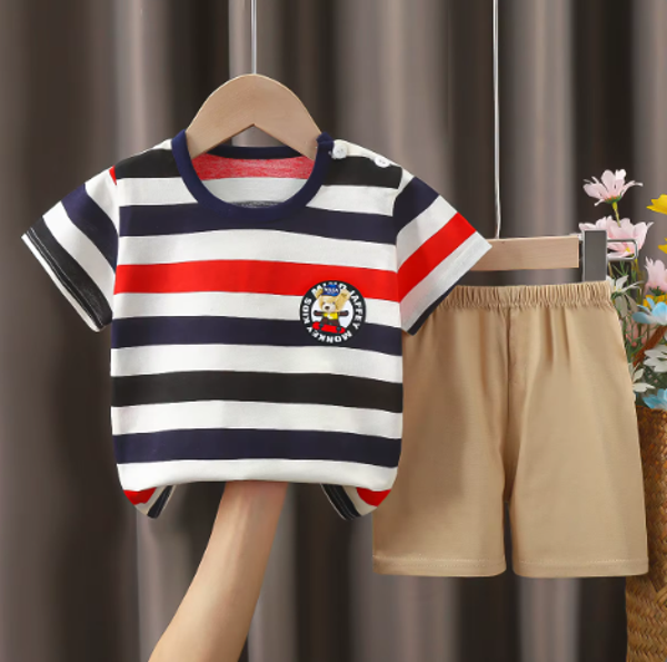 Vêtements pour enfants à manches courtes costume bébé été coton enfants enfants ensemble garçons vêtements ensembles