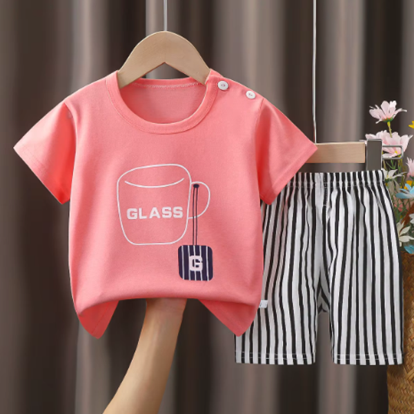 Vêtements pour enfants à manches courtes costume bébé été coton enfants enfants ensemble garçons vêtements ensembles