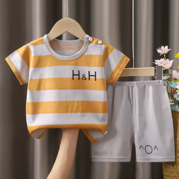 Vêtements pour enfants à manches courtes costume bébé été coton enfants enfants ensemble garçons vêtements ensembles