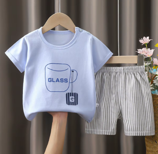 Vêtements pour enfants à manches courtes costume bébé été coton enfants enfants ensemble garçons vêtements ensembles