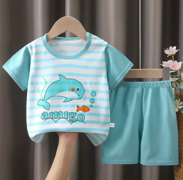 Vêtements pour enfants à manches courtes costume bébé été coton enfants enfants ensemble garçons vêtements ensembles