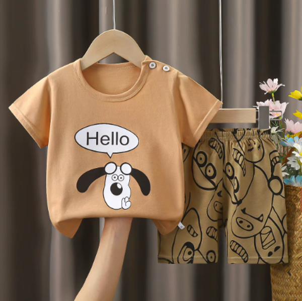 Vêtements pour enfants à manches courtes costume bébé été coton enfants enfants ensemble garçons vêtements ensembles