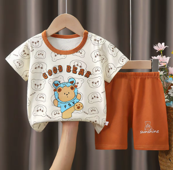 Vêtements pour enfants à manches courtes costume bébé été coton enfants enfants ensemble garçons vêtements ensembles