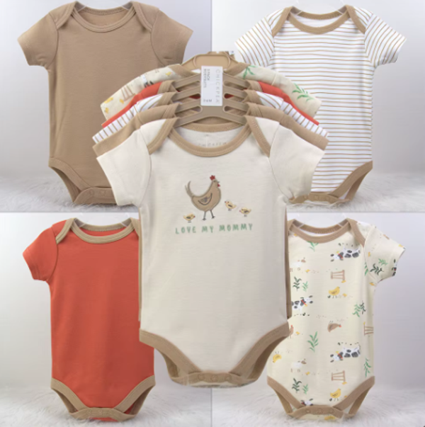 Combinaison 100% coton infantile pyjamas nouveau-né cinq pièces