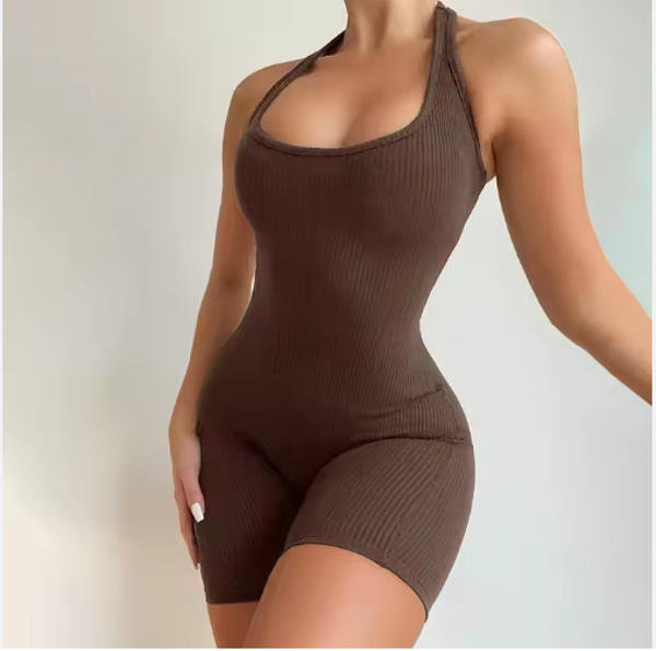 combinaison sans manches dos nu sous-vêtements serrés beauté corps femmes Fitness