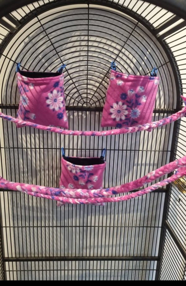 PINK FLOWER CAGE SET