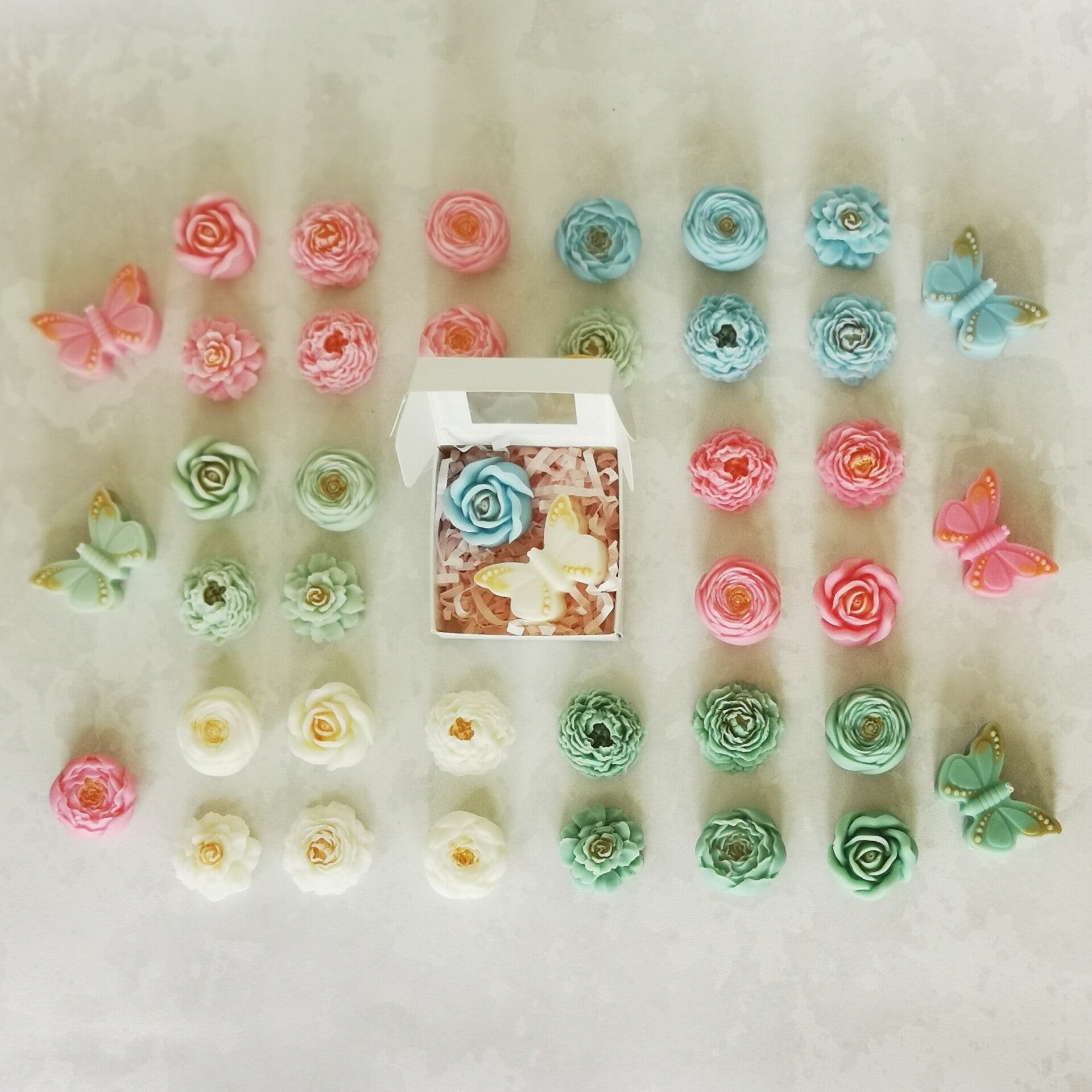 Fondants solides parfumés 1 petit papillon et 1 petite fleur
