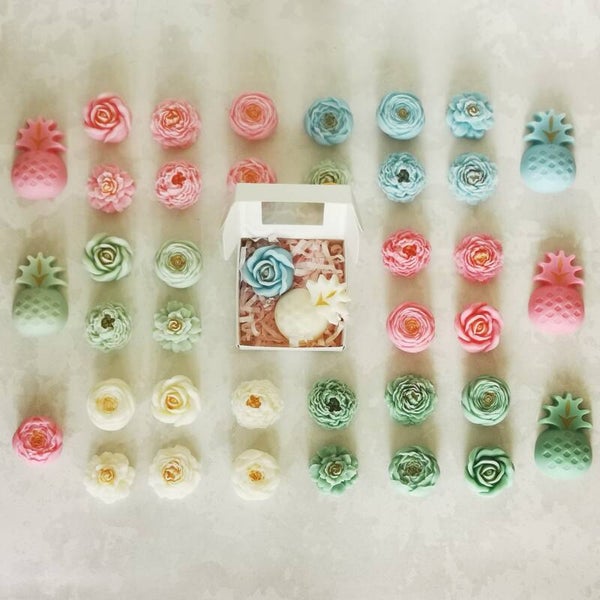 Fondants solides parfumés 1 ananas et 1 petite fleur
