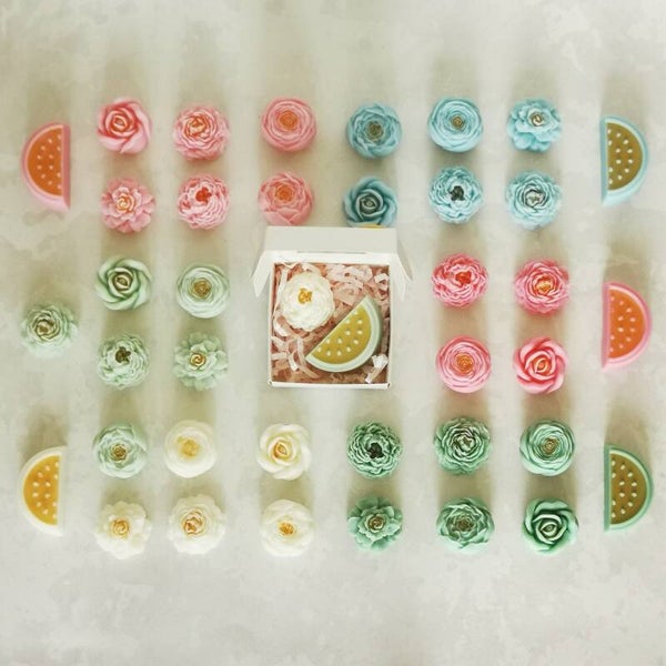 Fondants solides parfumés 1 petite pastèque et 1 petite fleur