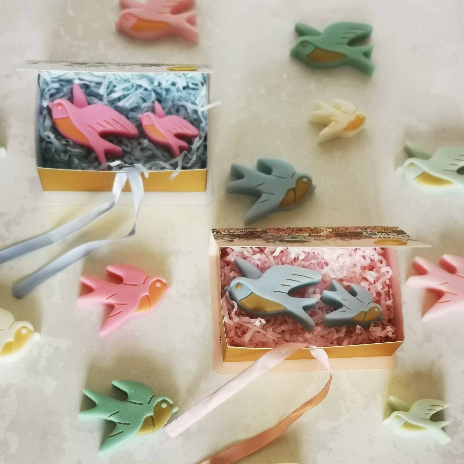 Fondants solides parfumés 1 grand oiseau et 1 petit oiseau