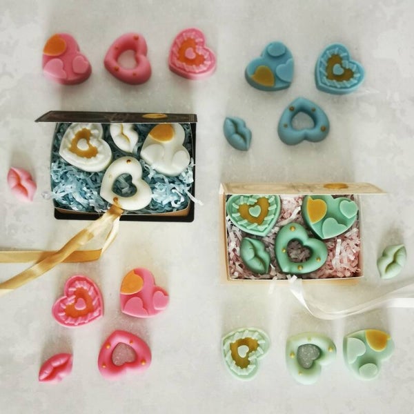 Fondants solides parfumés Trio cœur et 1 petit bisous